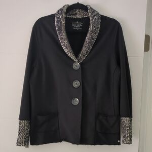 Neon&Buddha Black & Gray Strechy Boho Dark Academia Women's Jacket Sz XL School